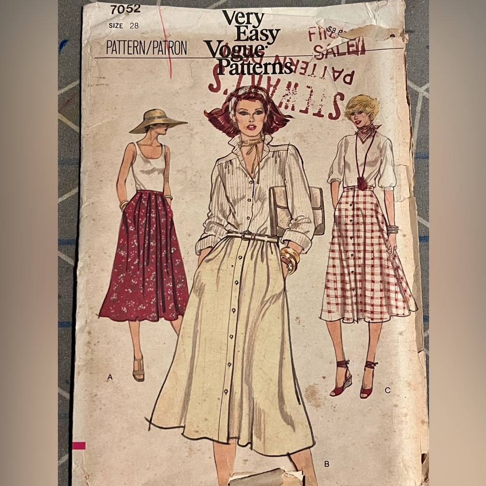 Vogue Patterns Vintage 70s Skirt
